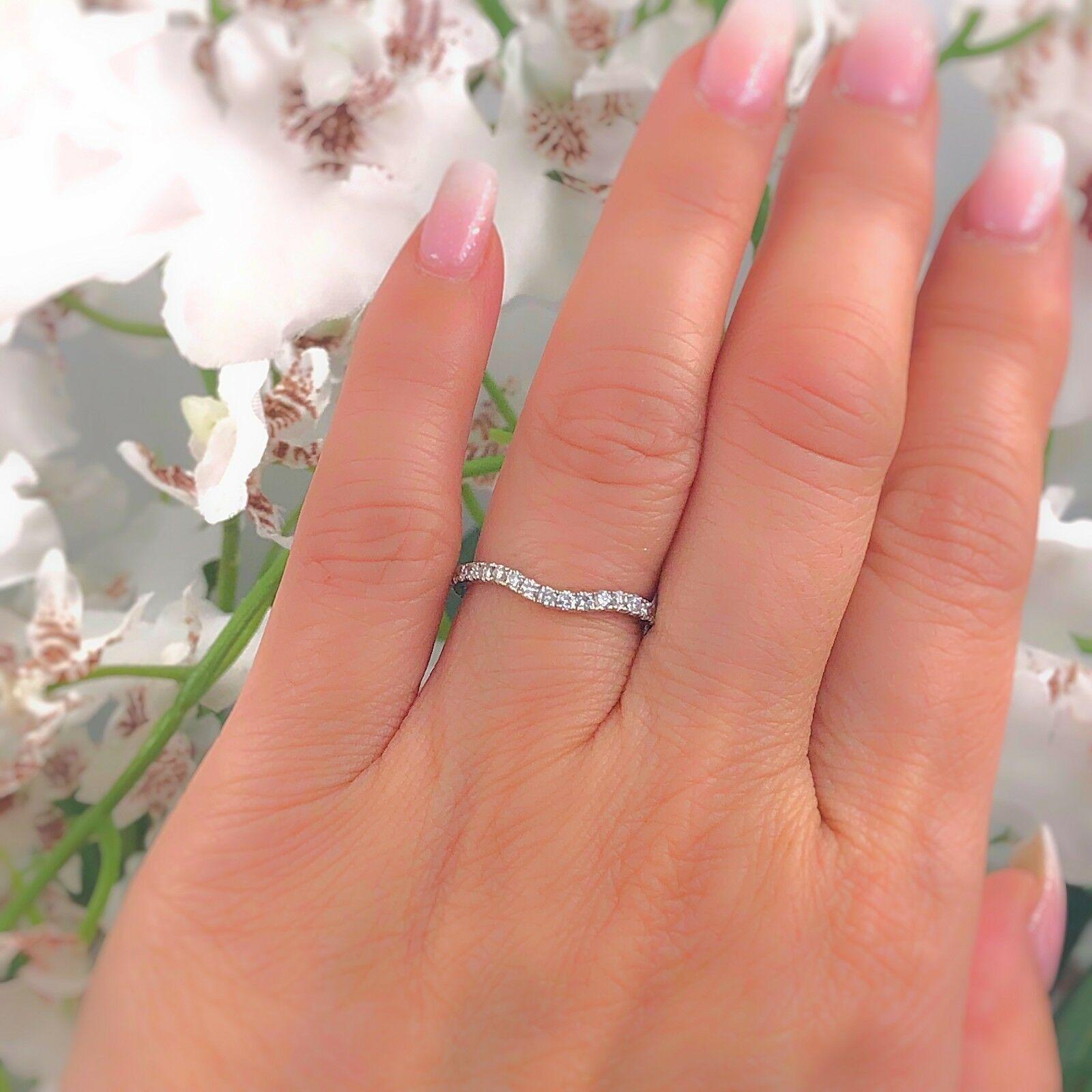 Neil Lane Curved Contoured Diamond Wedding Band Ring 1 3 TCW 14 Karat White Gold