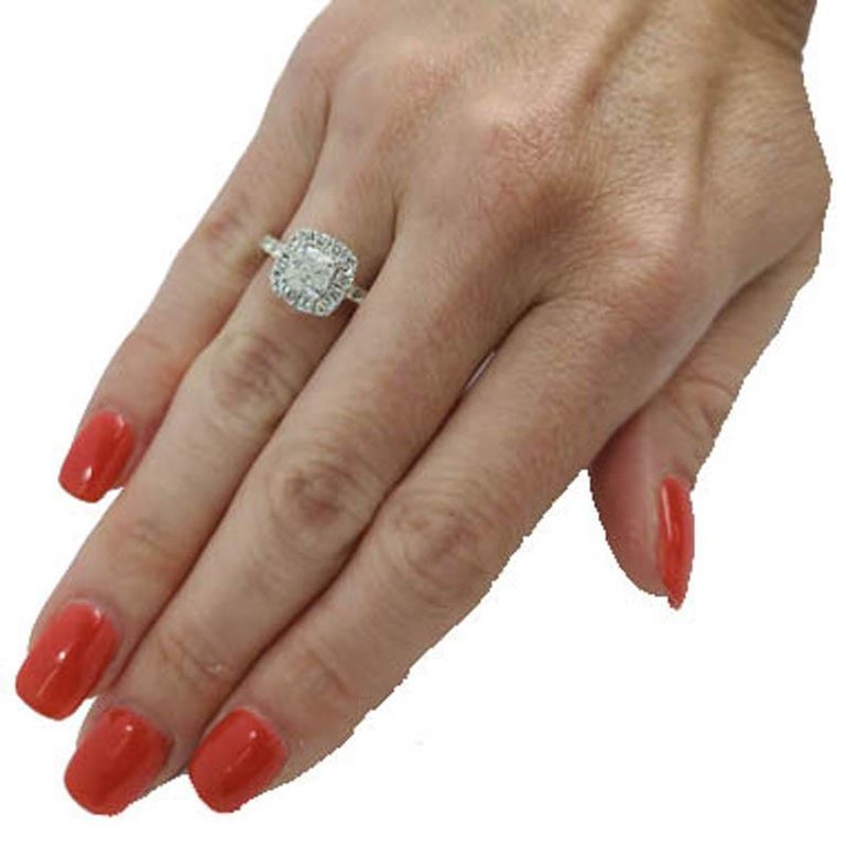 Neil Lane Cushion Cut Diamond Halo Engagement Ring at 1stDibs neil