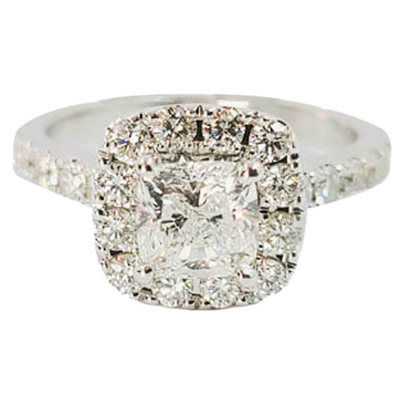 Neil Lane Cushion Cut Diamond Halo Engagement Ring