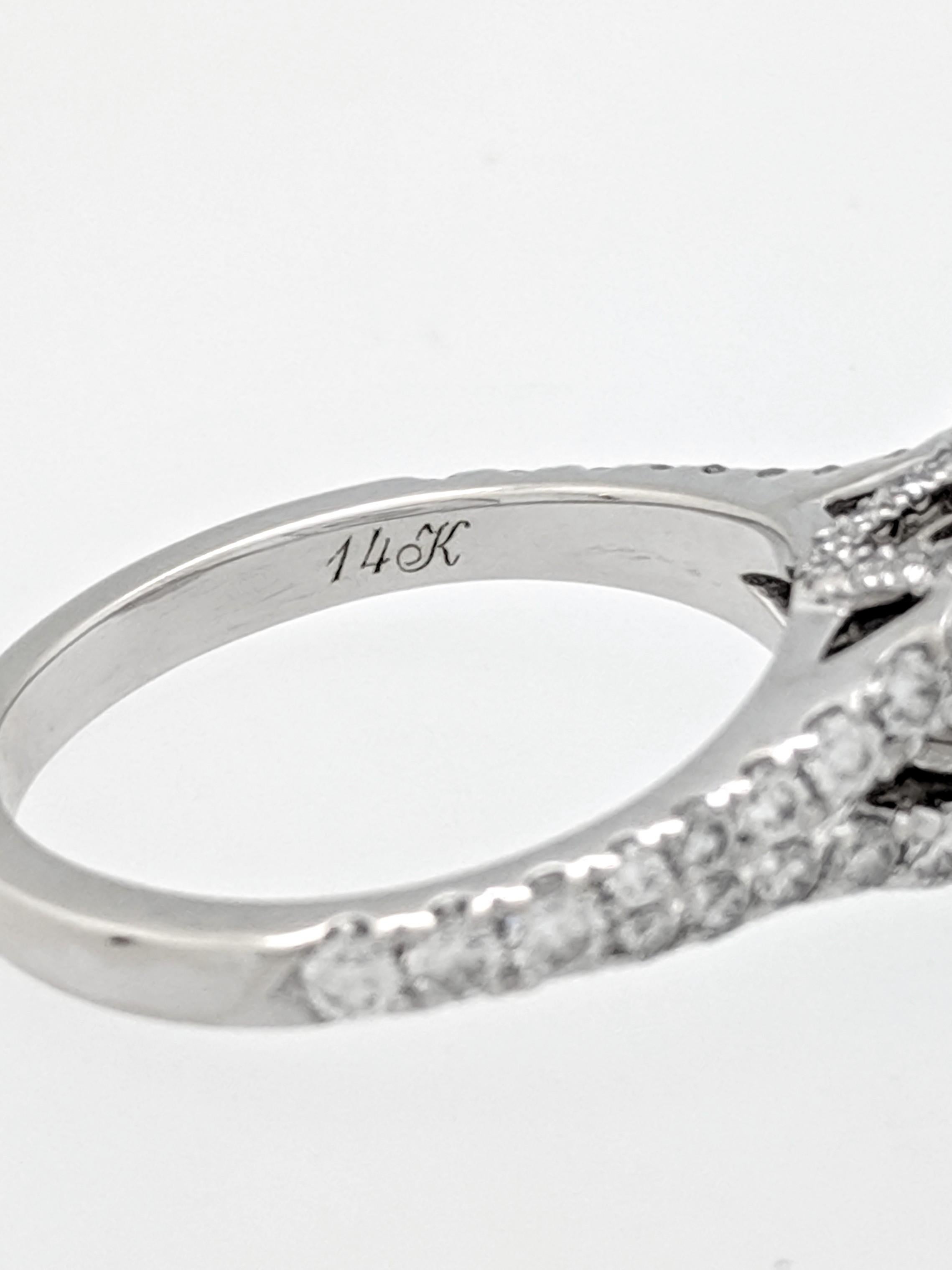 Neil Lane Cushion Halo Engagement Ring 2-1/6ct tw Diamonds Set in 14K White Gold 2