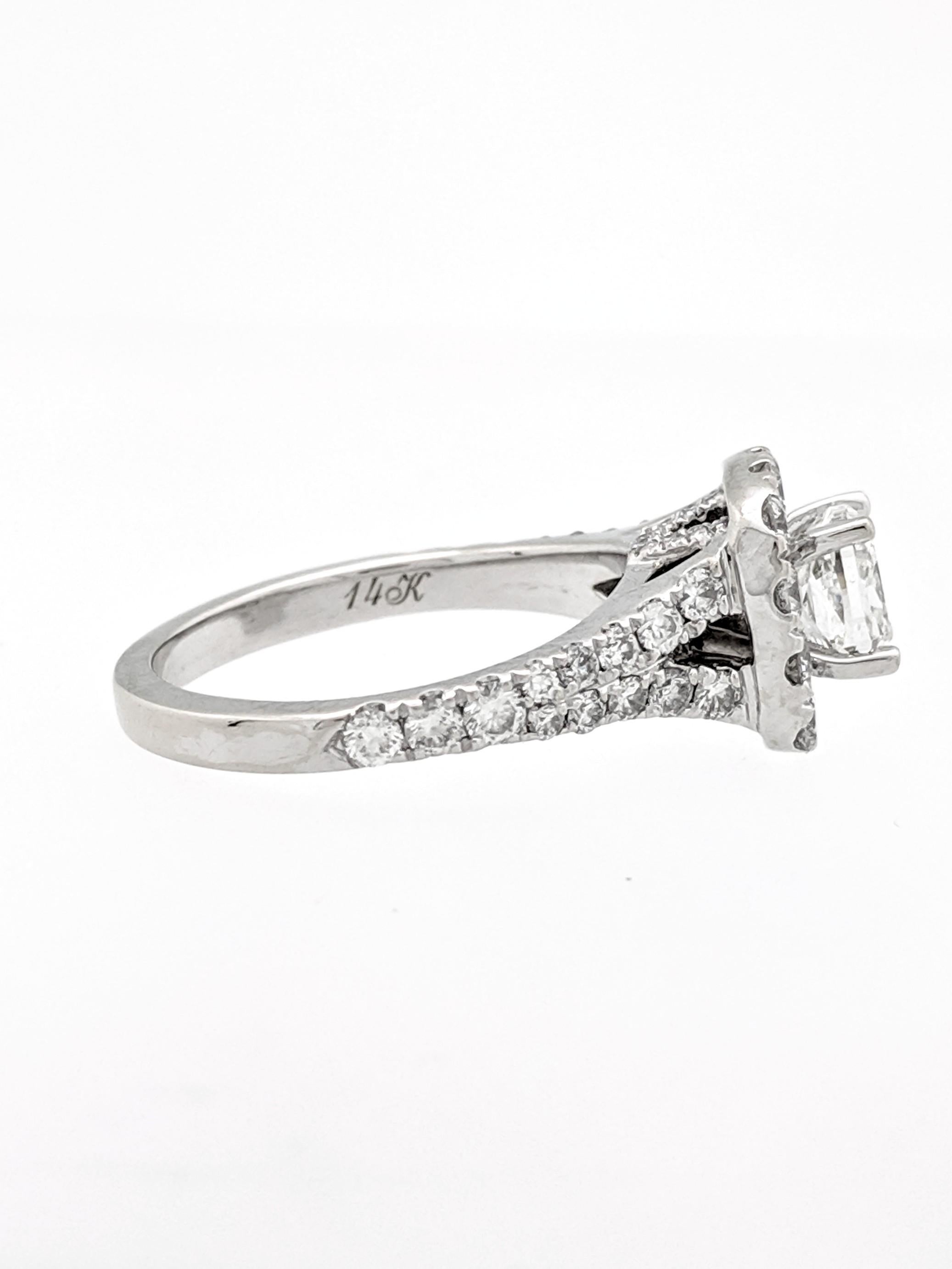 neil lane diamond engagement ring 2-1/6 ct tw cushion-cut 14k white gold