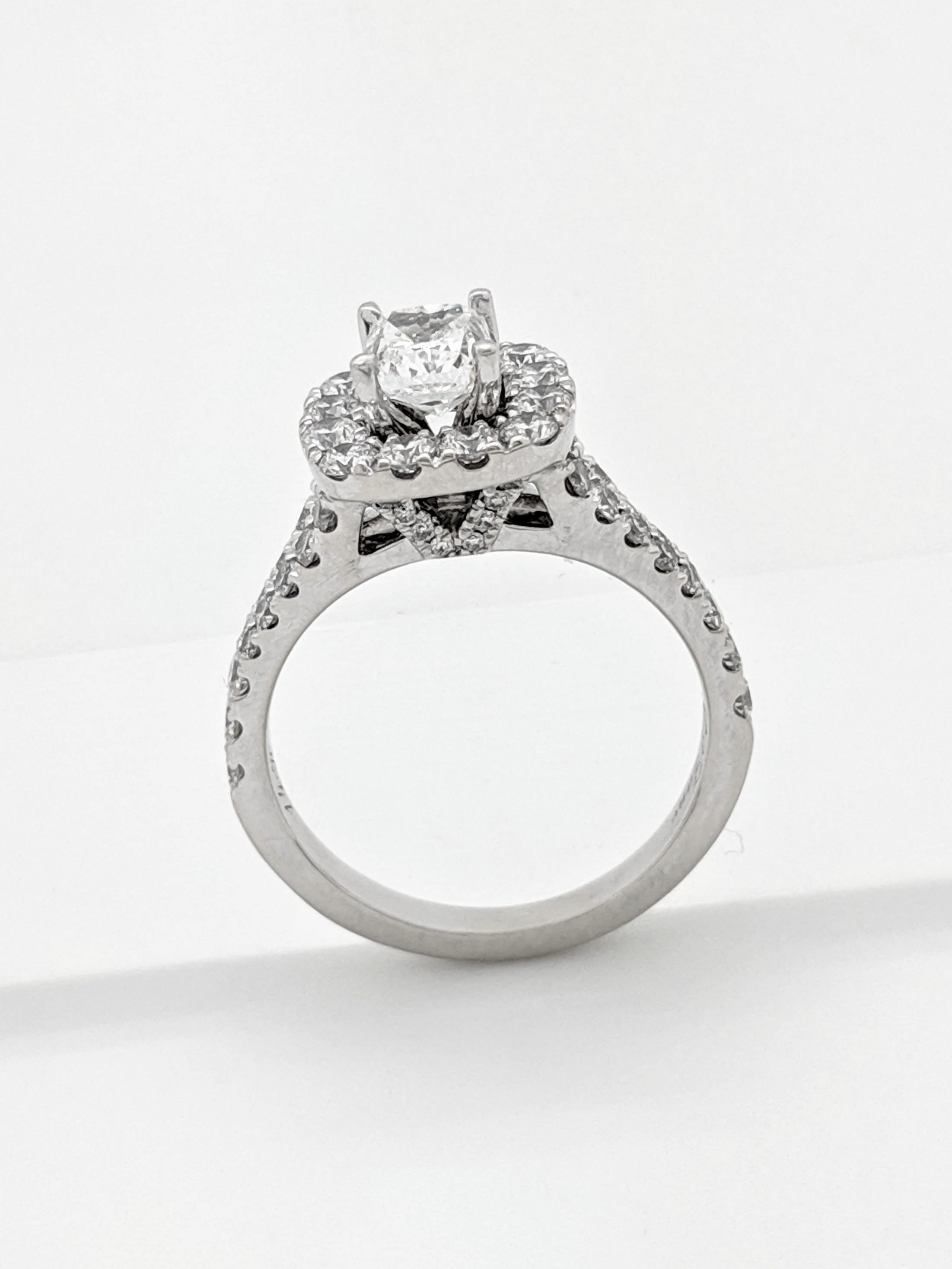 Cushion Cut Neil Lane Cushion Halo Engagement Ring 2-1/6ct tw Diamonds Set in 14K White Gold