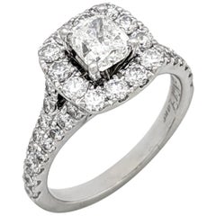 Neil Lane Cushion Halo Engagement Ring 2-1/6ct tw Diamonds Set in 14K White Gold