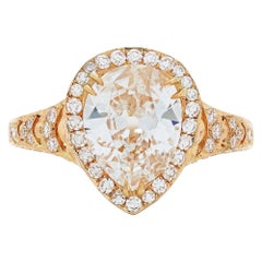 Neil Lane Couture Design Pear-Shaped Diamond, 18 Karat Rose Gold Engagement Ring