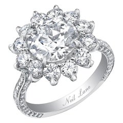 Neil Lane Couture Design Round-Cut Diamond, Platinum Engagement Ring