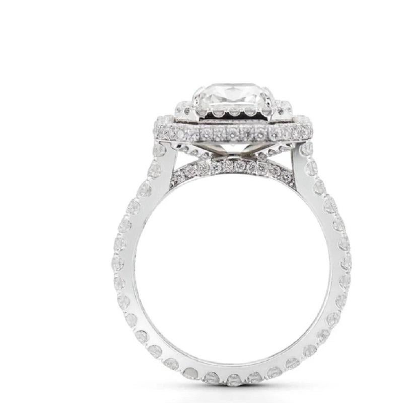 Radiant Cut Neil Lane Couture Design Square Radiant Diamond, Platinum Engagement Ring For Sale