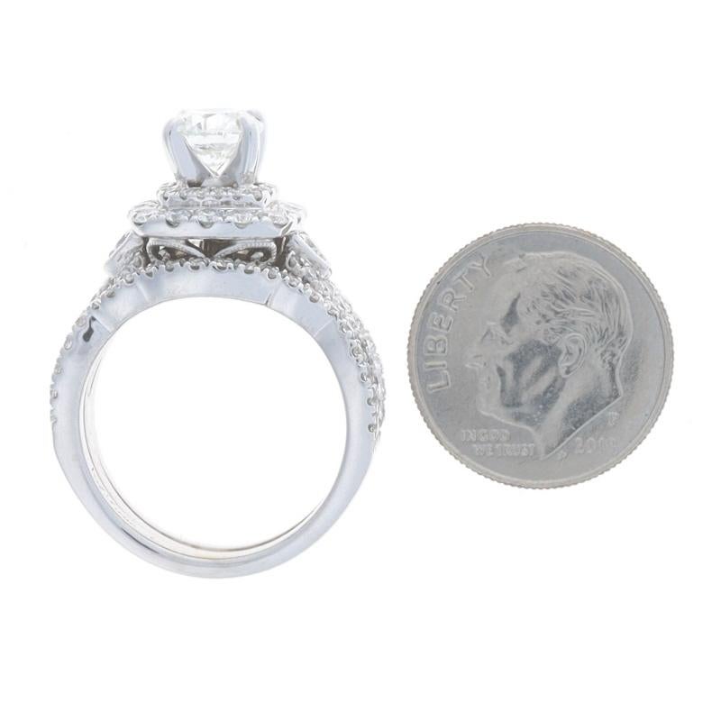 Women's Neil Lane Diamond All-In-One Halo Engagement Wedding Ring White Gold 14k 2.80ctw For Sale