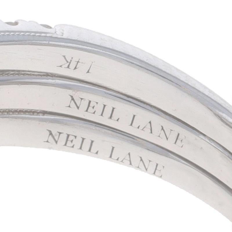 Neil Lane Diamond All-In-One Halo EngageWedding Ring WhiteGold 14k Pear 2 1/8ctw For Sale 2