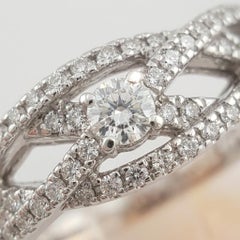 Alianza de boda «Crossover» de Neil Lane Diamond en oro blanco de 14k