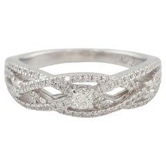 Neil Lane Diamond Crossover Wedding Band in 14k White Gold