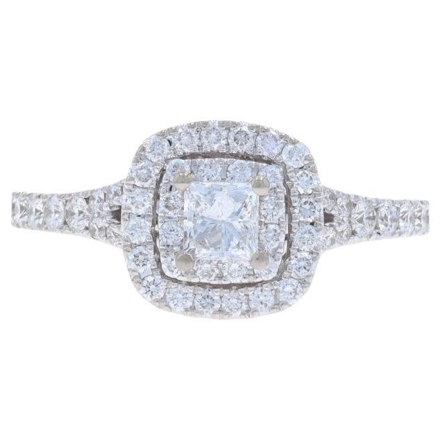 Neil Lane Diamond Double Halo Engagement Ring - White Gold 14k Princess 1.00ctw
