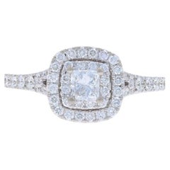 Neil Lane Diamond Double Halo Engagement Ring - White Gold 14k Princess 1.00ctw