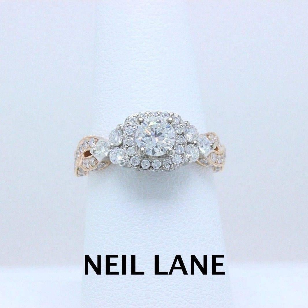 Neil Lane: Verlobungsring aus 14 Karat Roségold und Weißgold mit Diamanten, 1 5/8 Karat Damen im Angebot