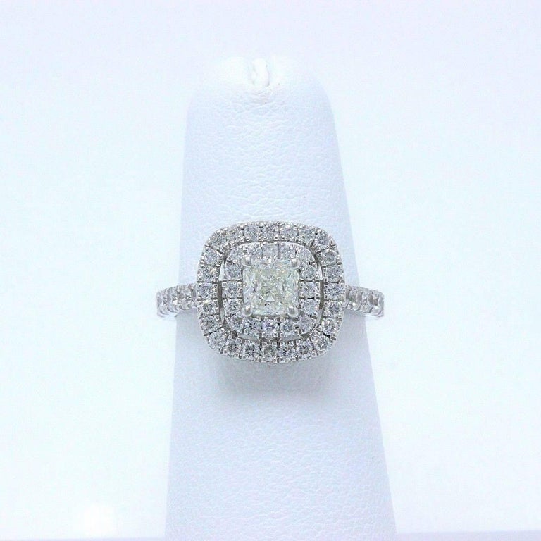 Neil Lane Diamond Engagement Ring Cushion Cut Center 1 1/8 Carat 14