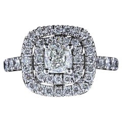 Used Neil Lane Diamond Engagement Ring Cushion Cut Center 1 1/8 Carat 14 Karat Gold