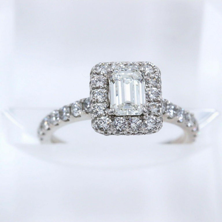 Neil Lane Diamond Engagement Ring Emerald Cut 1 1/2 Carat SI1 14 Karat ...