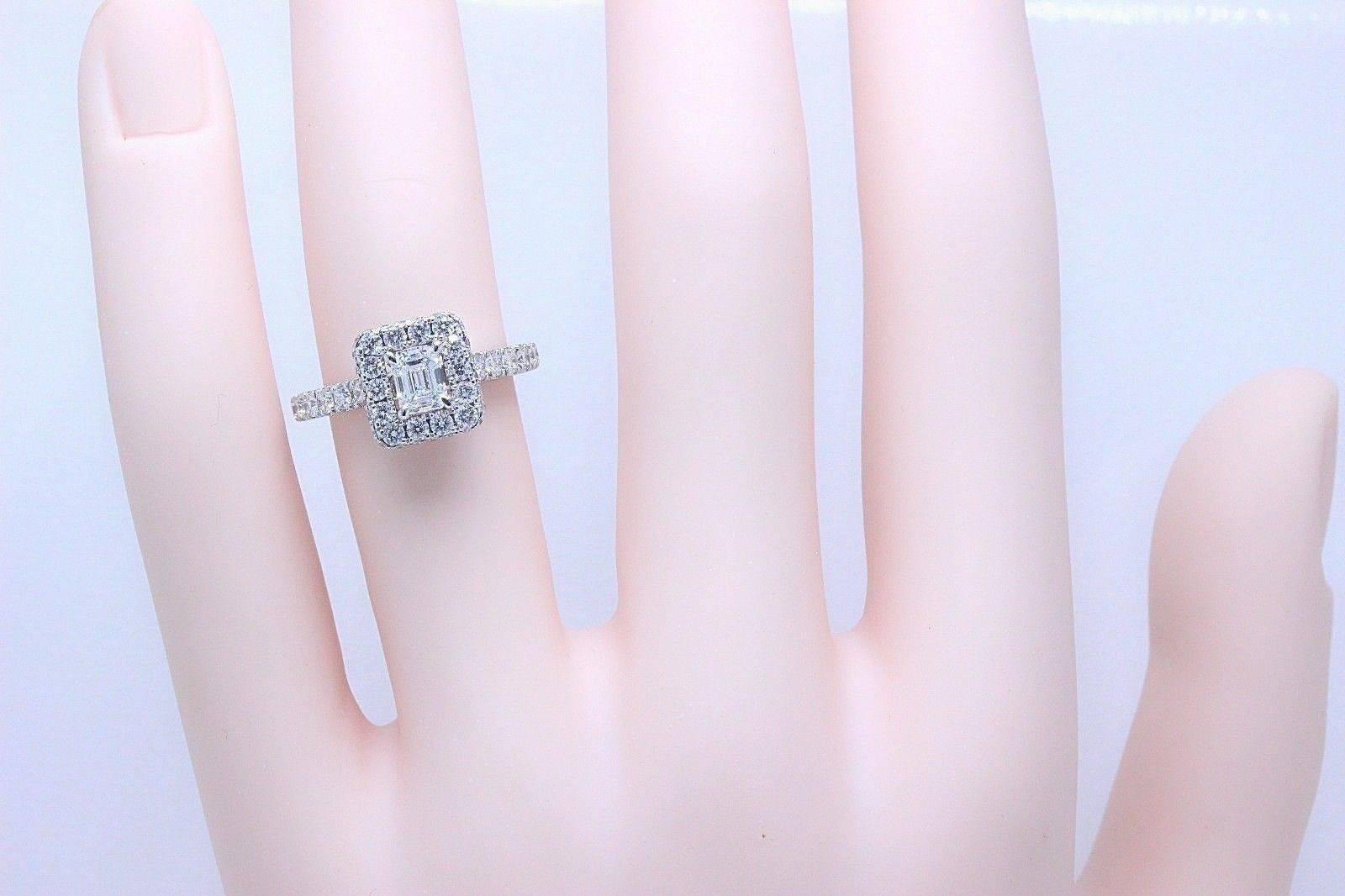 Neil Lane Diamond Engagement Ring Emerald Cut 1.375 Carat in 14 Karat White Gold For Sale 2