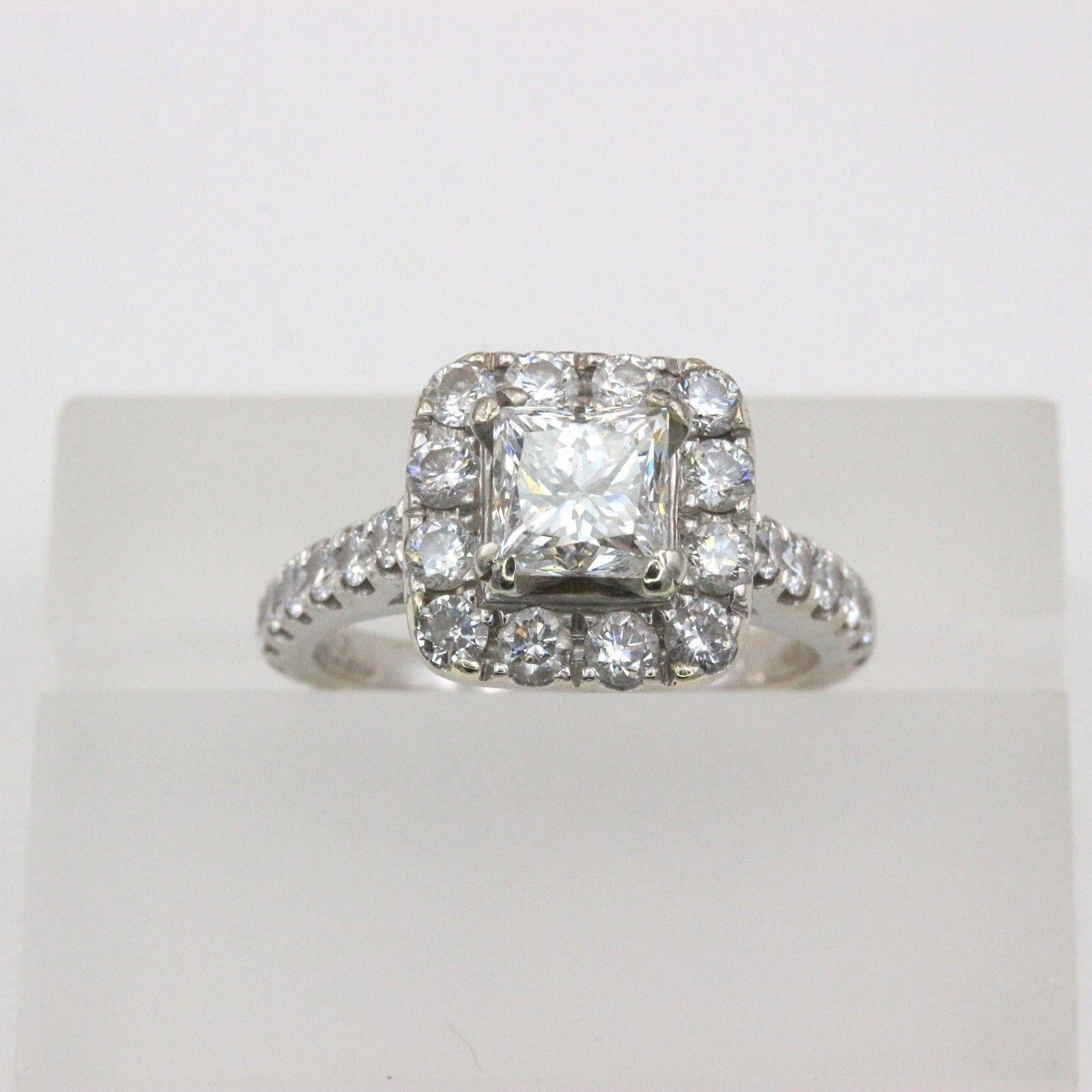 Neil Lane Diamond Engagement Ring Princess 2.00 TCW in 14 Karat White ...