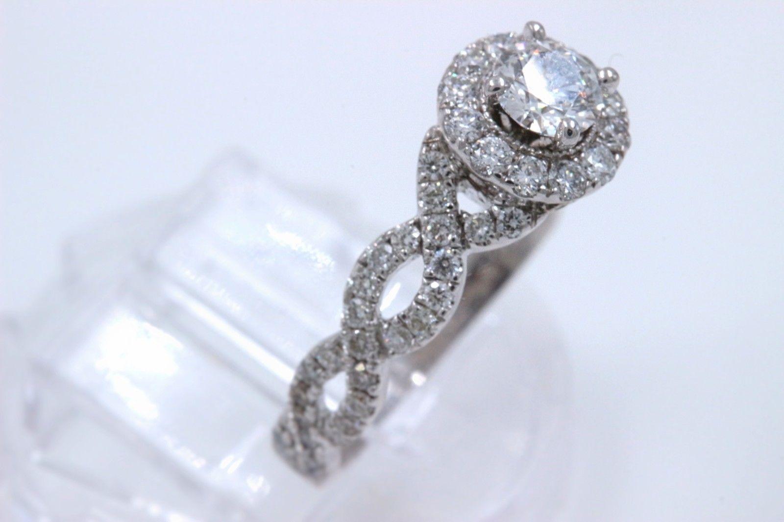 Neil Lane Diamond Engagement Ring Round 1.00 Carat 14 Karat White Gold For Sale 1