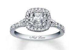 Neil Lane Diamond Engagement Ring Wedding Band Set 1.40ct Mined 14K White Gold