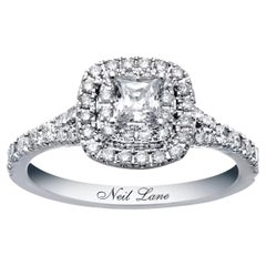 Neil Lane Diamond Engagement Ring Wedding Band Set 1.40ct Mined 14K White Gold