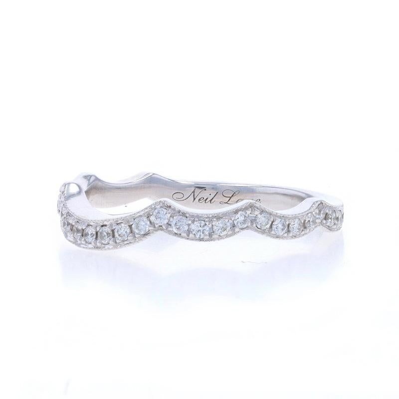 Neil Lane Diamond Enhancer Wedding Band - White Gold 14k Rd .20ctw Guard Ring In Excellent Condition In Greensboro, NC