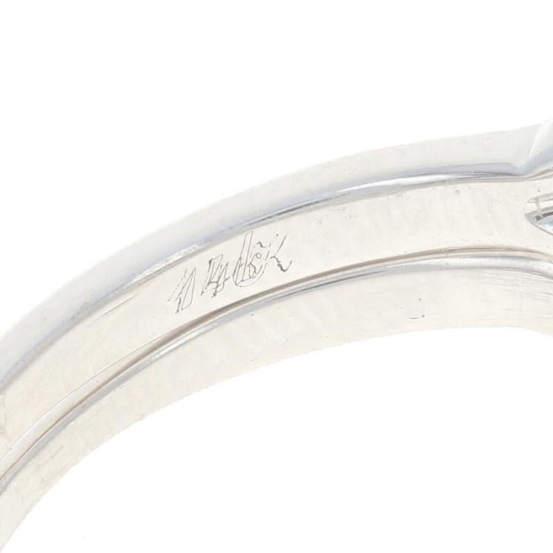 Neil Lane Diamond Halo Engagement Ring & Wedding Band - White Gold 14k 1.23ctw For Sale 1