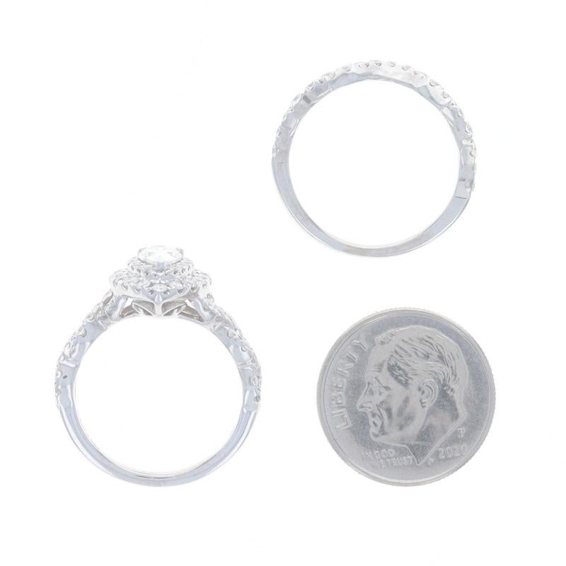 Neil Lane Diamond Halo Engagement Ring & Wedding Band WhiteGold 14k Pear 1.87ctw For Sale 2