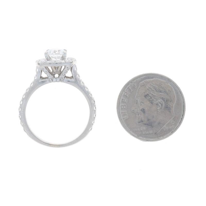 Neil Lane Diamond Halo Engagement Ring - White Gold 14k Round Brilliant 1.50ctw For Sale 1