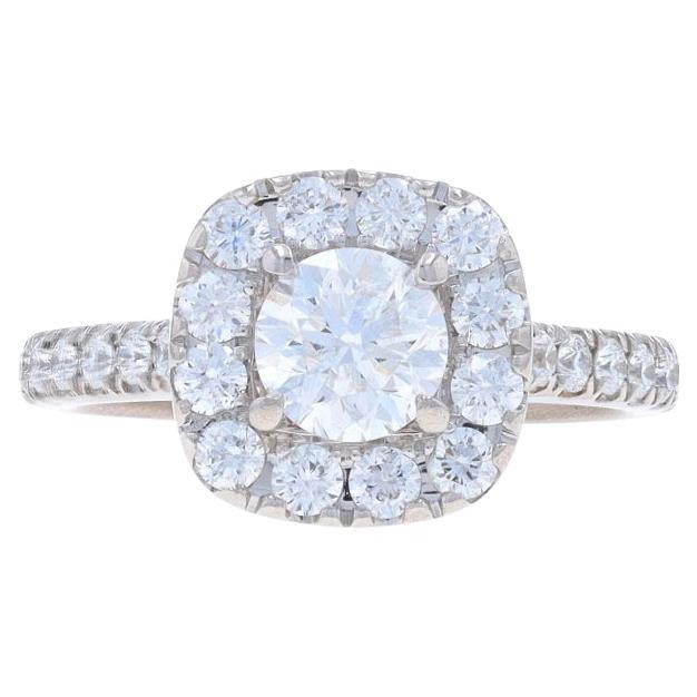 Neil Lane Diamond Halo Engagement Ring - White Gold 14k Round Brilliant 1.50ctw