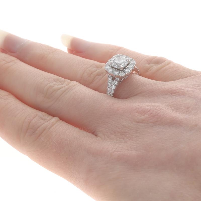 Round Cut Neil Lane Diamond Halo Engagement Ring - White Gold 14k Round Brilliant 2.20ctw For Sale