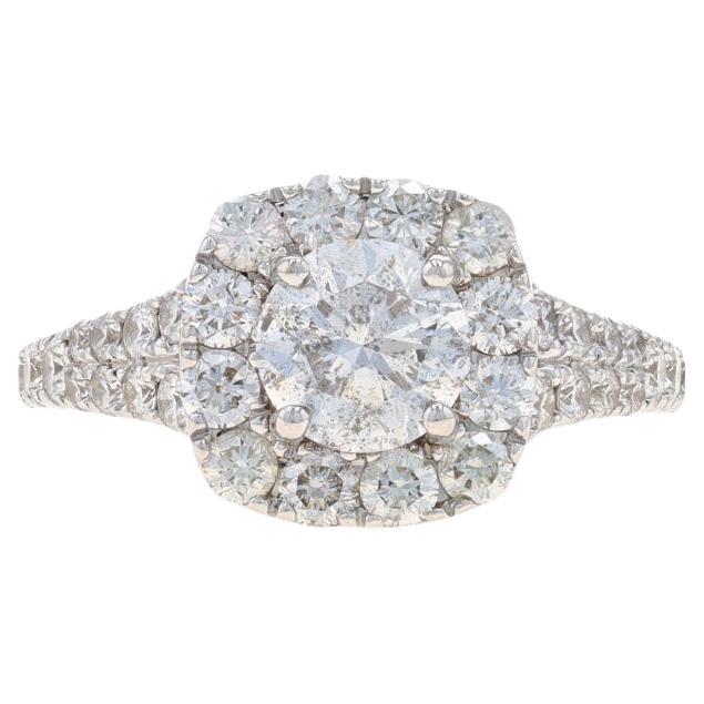 Neil Lane Diamond Halo Engagement Ring - White Gold 14k Round Brilliant 2.20ctw For Sale
