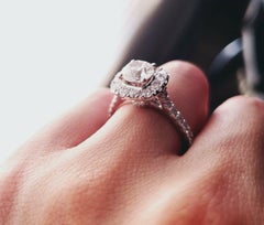 Neil Lane Diamond Halo Ring with Total Weight 2.20 Carat