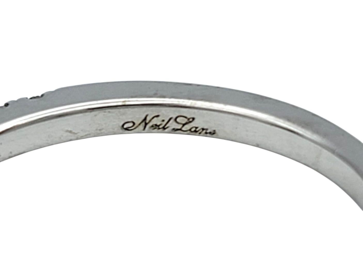 Neil Lane's Diamond Semi-Eternity Narrow Stacking Band Ring in 14 Karat Weißgold im Angebot 2