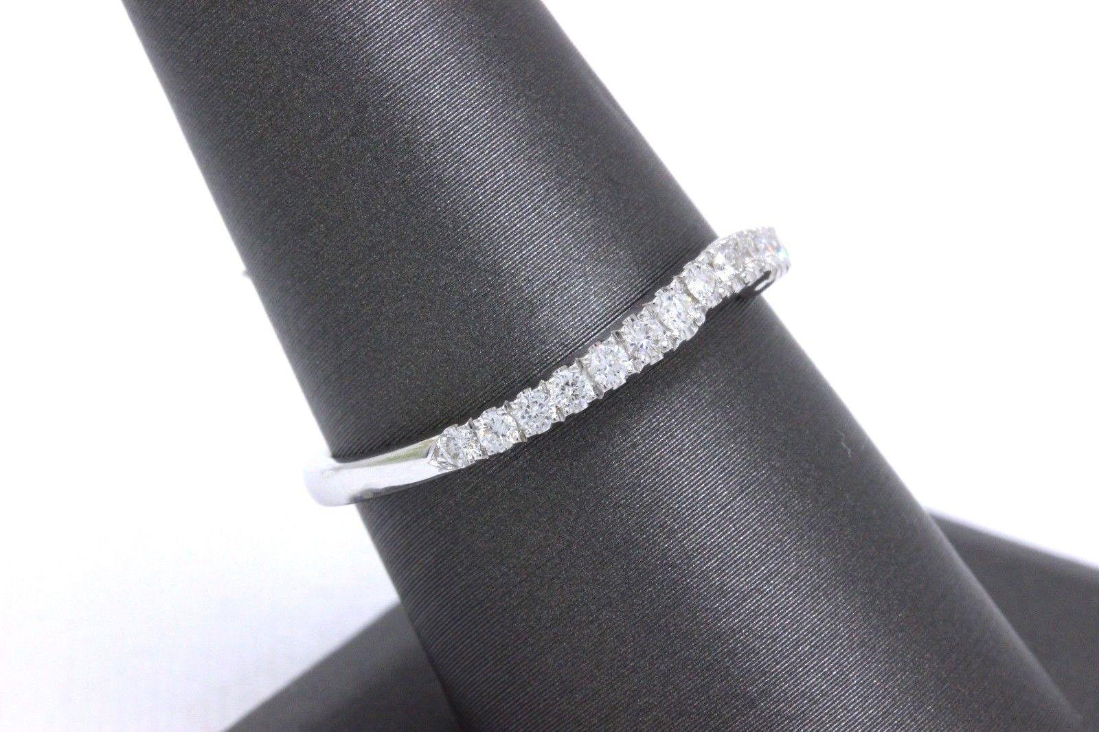 Round Cut Neil Lane Diamond Wedding Band Contour Ring 1/2 Carat 14 Karat White Gold