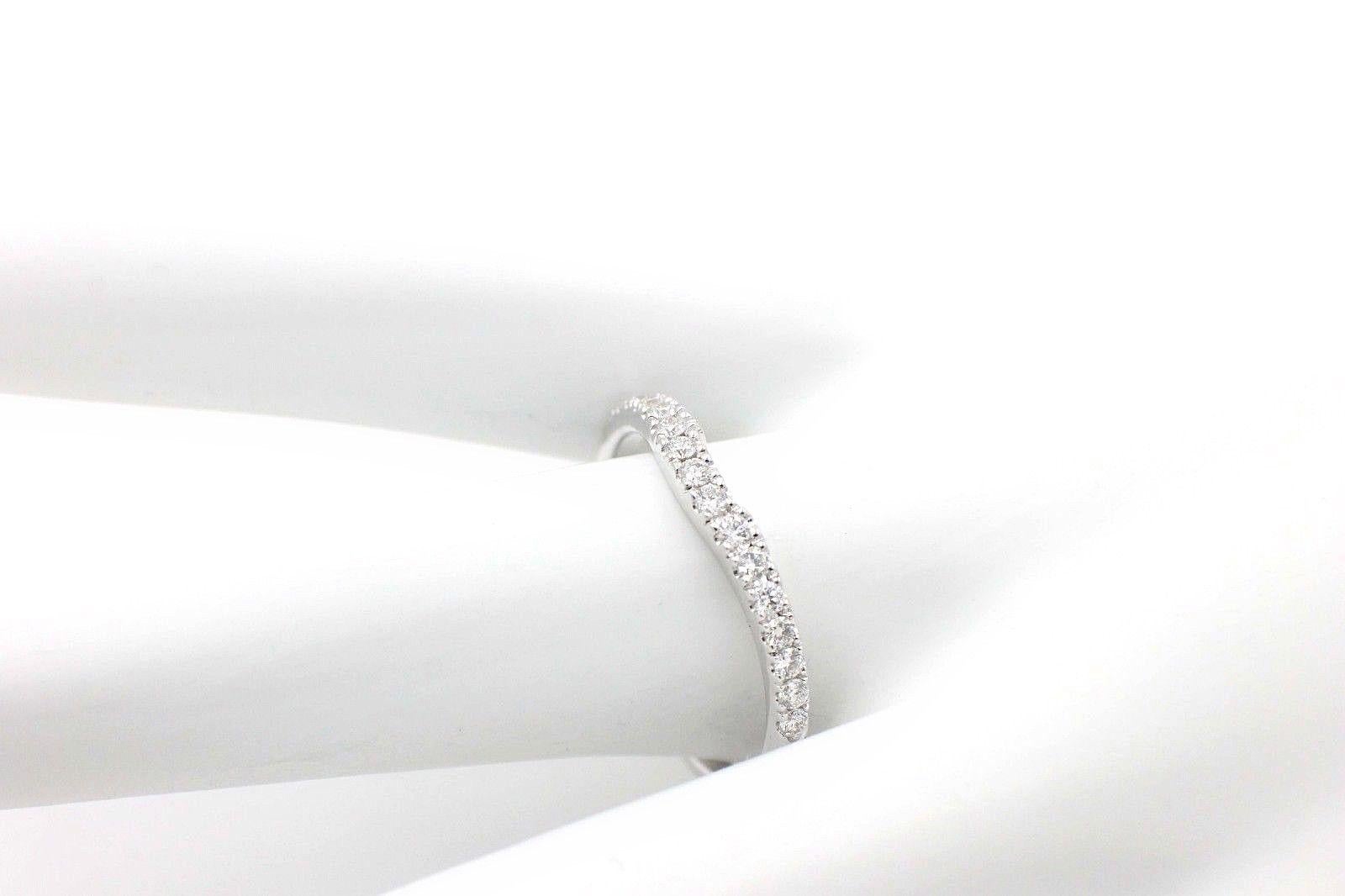 Women's Neil Lane Diamond Wedding Band Contour Ring 1/2 Carat 14 Karat White Gold