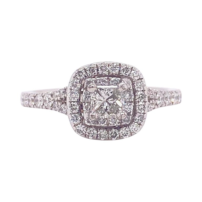 Neil Lane Double Halo Princess Diamond Tcw Engagement Ring 14kt