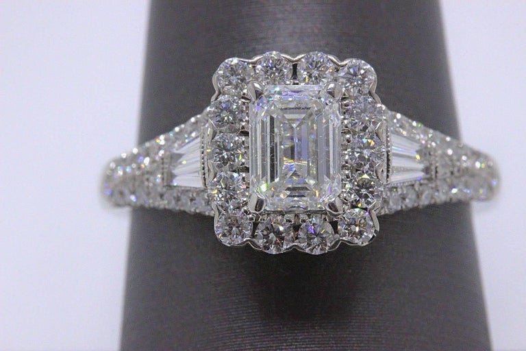 Neil Lane Emerald Cut Diamond 1 7/8 Carat Engagement Ring 14 Karat