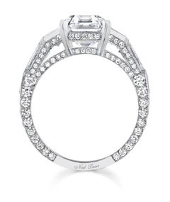 Neil Lane Couture Design Emerald-Cut Diamond, Platinum Ring