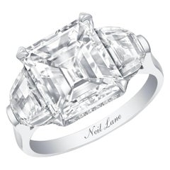 Neil Lane Couture Design Emerald-Cut Diamond, Platinum Ring