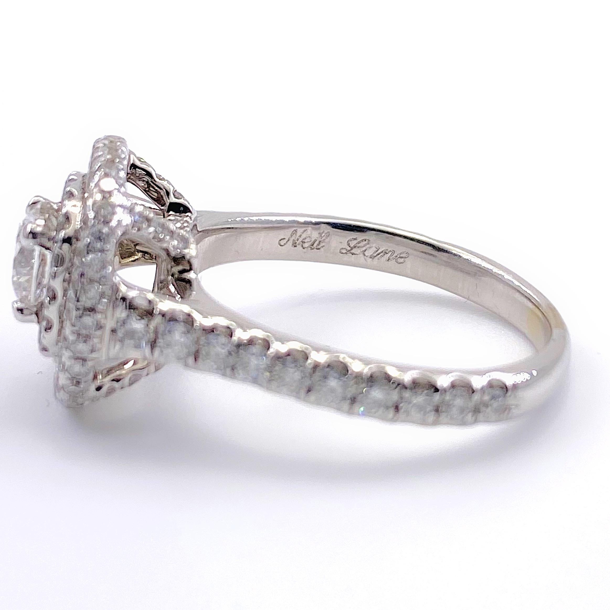 Neil Lane Engagement Ring with LEO Diamond 1.45 Carat For Sale 4