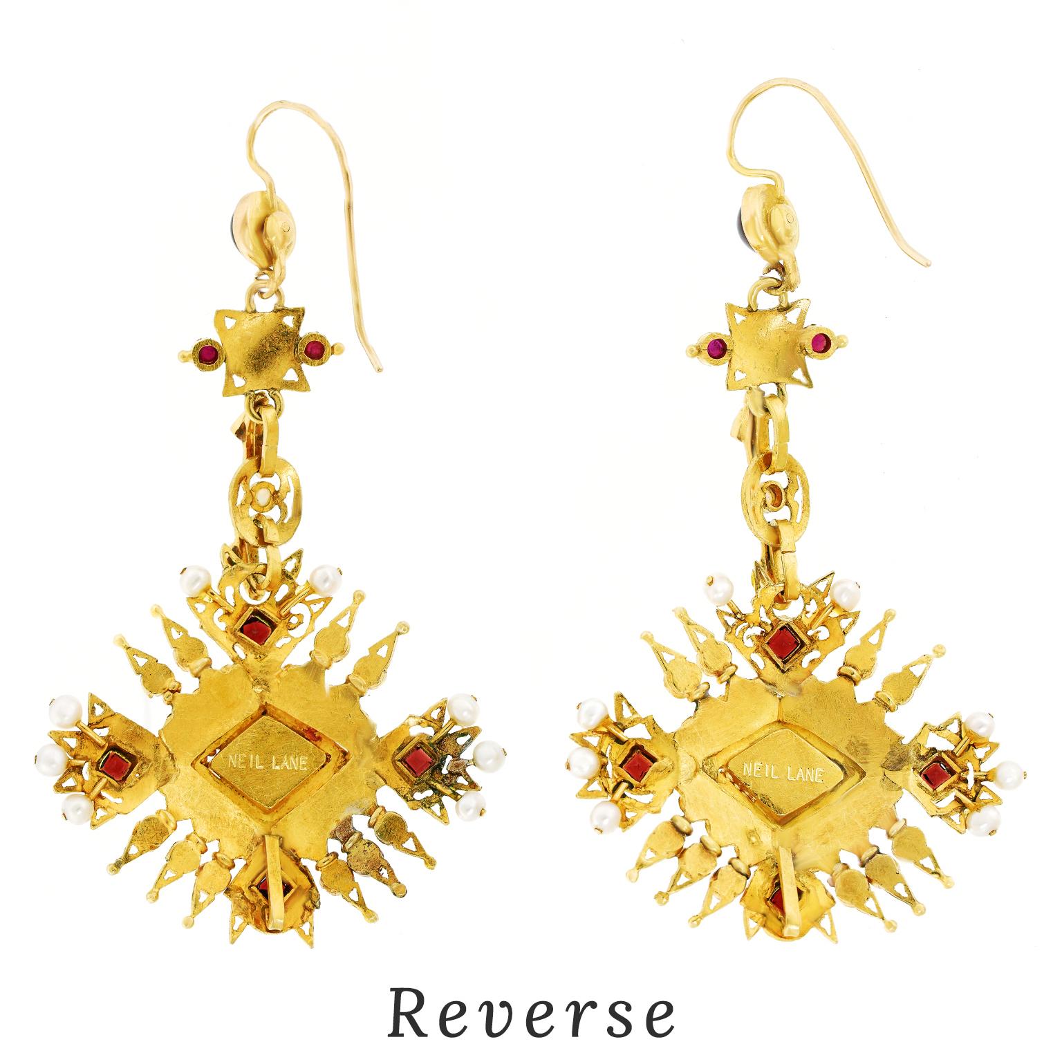 Neil Lane Extra Fabulous Renaissance Revival 18k  Earrings For Sale 3