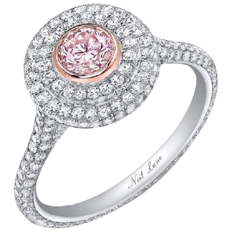 Neil Lane Couture Design Light Pink Diamond, Platinum Ring For Sale at