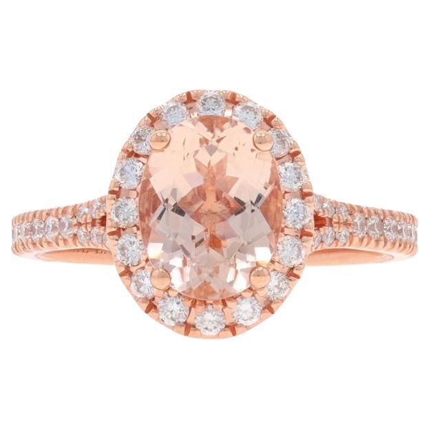 Neil Lane Morganit Diamant-Halo-Ring - Roségold 14k Oval 2,4ctw Kathedrale