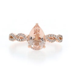 Neil Lane Morganite Diamond Ring - Rose Gold 14k Pear 2.93ctw