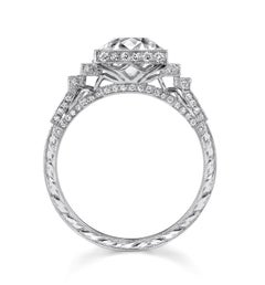 Neil Lane Couture Design Old European-Cut Diamond, Platinum Ring