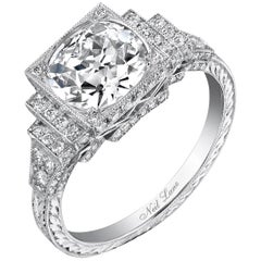 Neil Lane Couture Design Old European-Cut Diamond, Platinum Ring