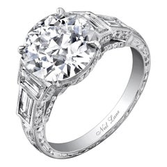 Neil Lane Couture Design Old European-Cut Diamond, Platinum Ring