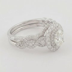 Neil Lane Oval Diamond Double Halo Engagement Ring and Band Set