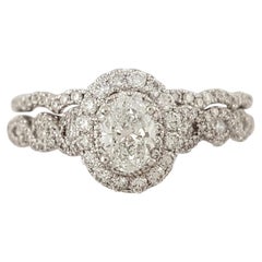 Neil Lane Oval Diamond Double Halo Engagement Ring and Band Set